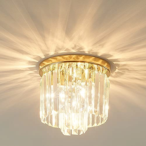 Modern Crystal Chandelier - French Gold 3-Lights