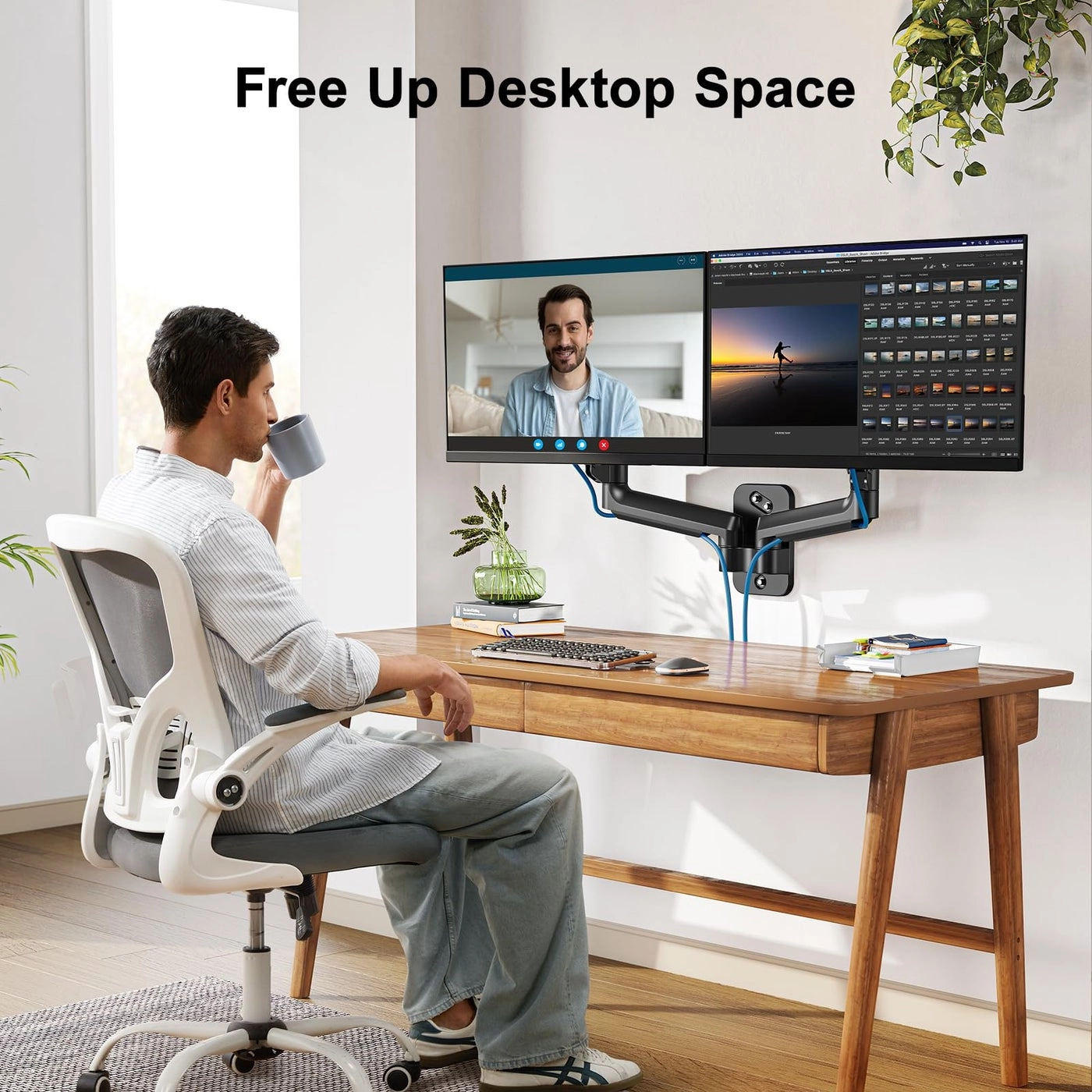 Dual Monitor Wall Mount - 17-32 Inch VESA 75x75/100x100