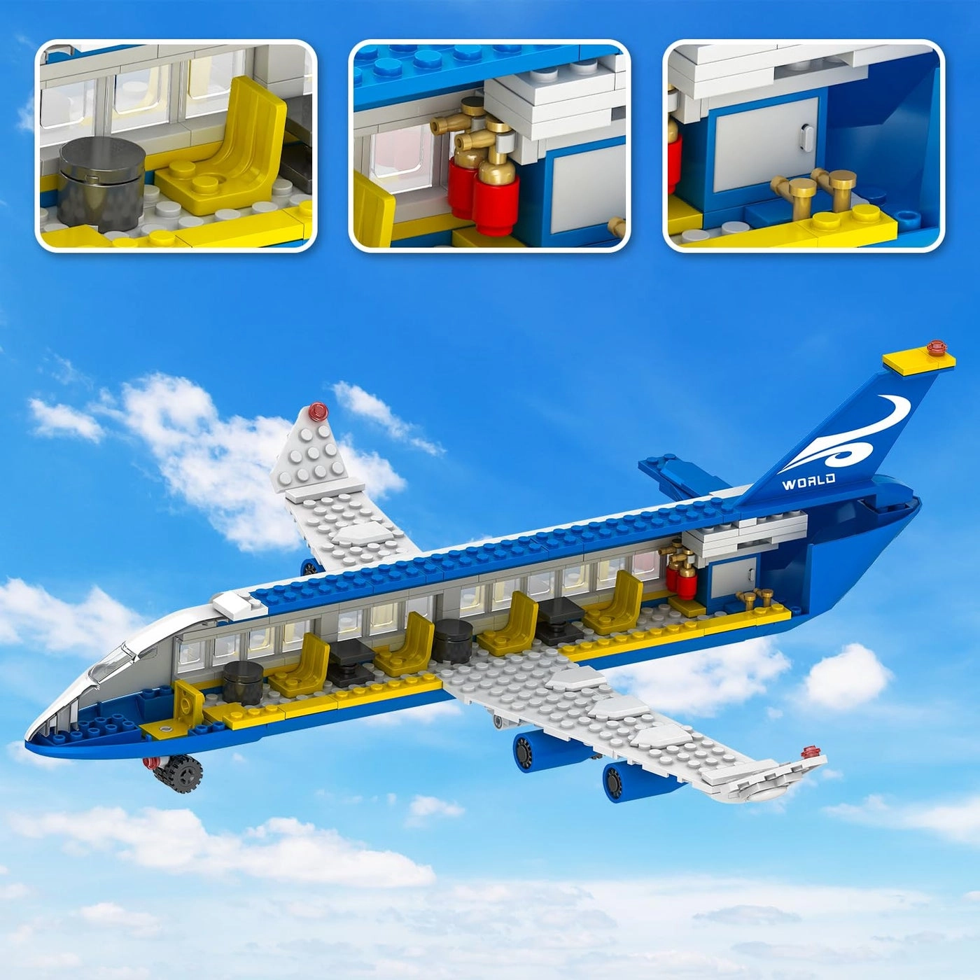 City Passenger Airplane Building Set - 516 pcs