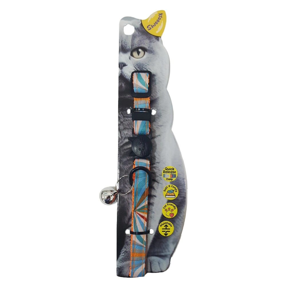 Pet Corner Trading LLC Swooosh Cateidoscope Safe Collar - C-10mm 18/28cm cats