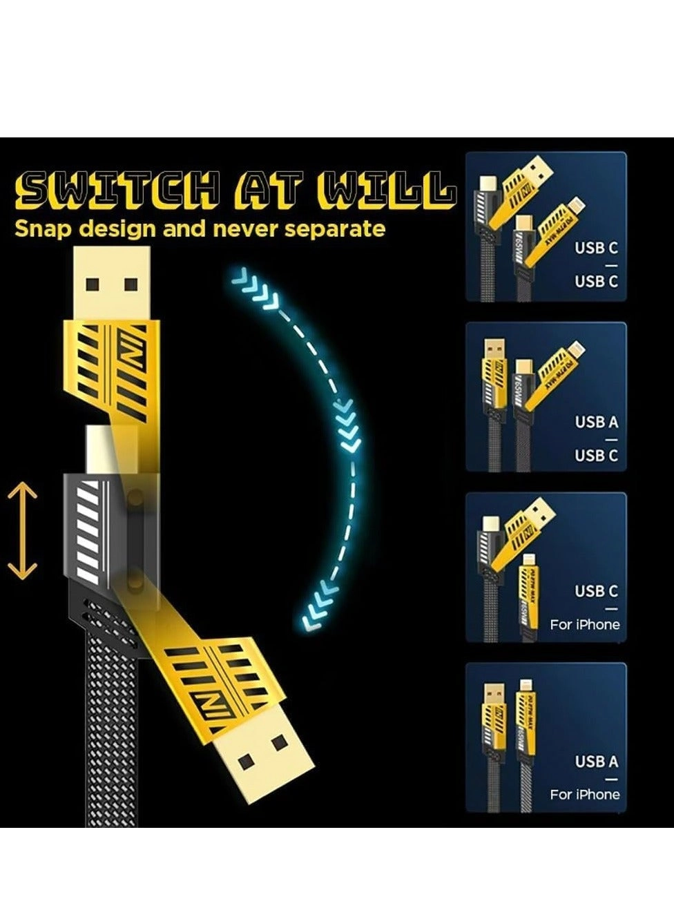Charge Cable 65W USB-A to USB-C Braided