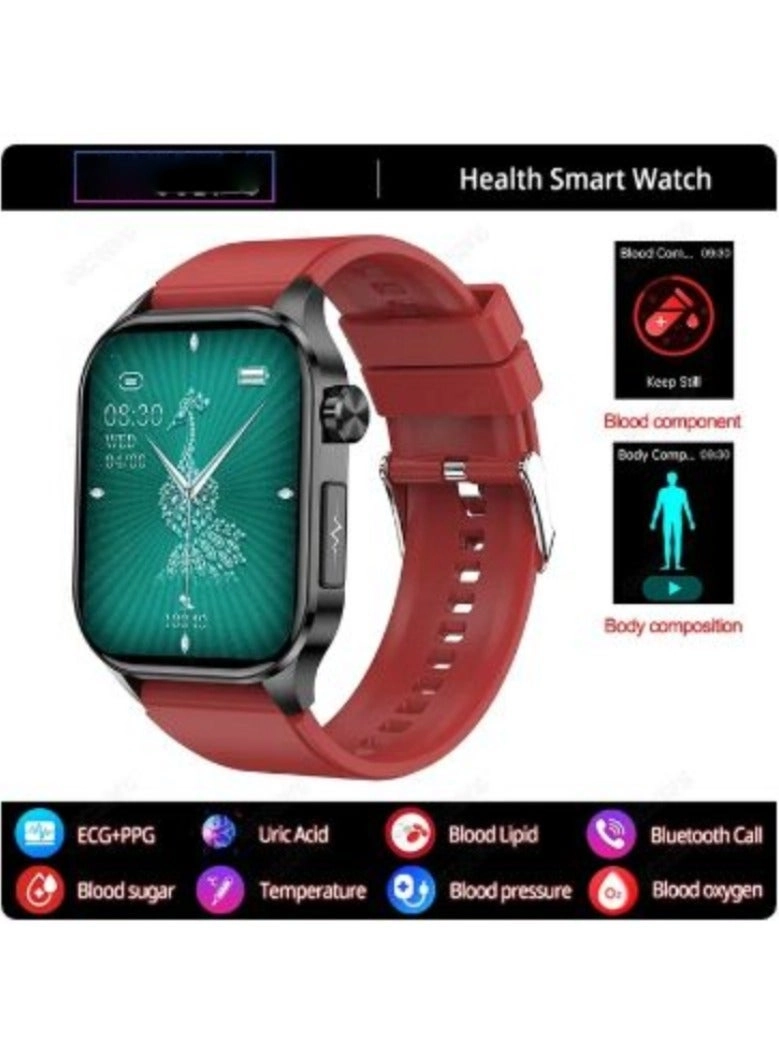 Glucose Monitoring Smart Watch - ECG Bluetooth Call SpO2