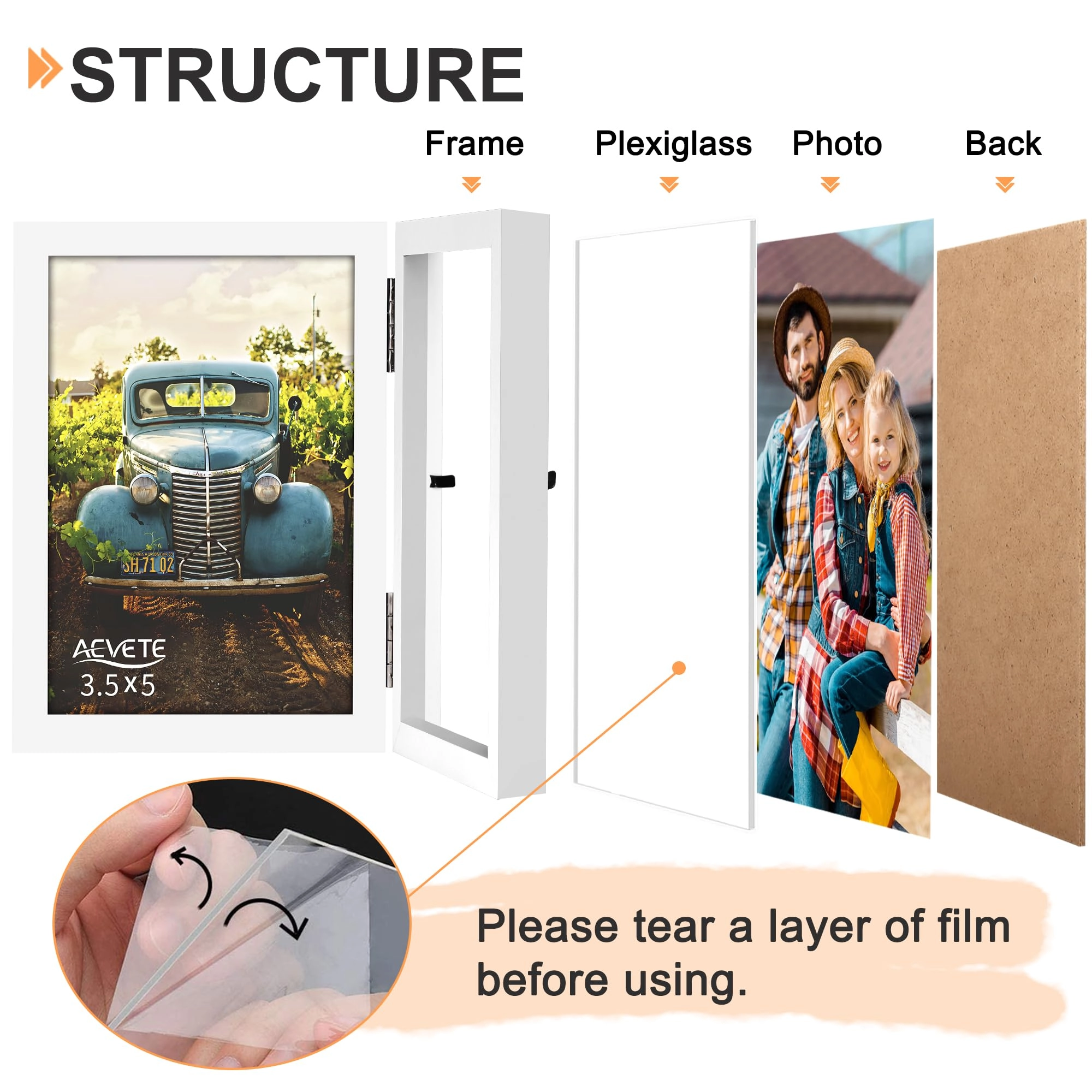 Double Picture Frame - 3.5x5 in 2 picture frames