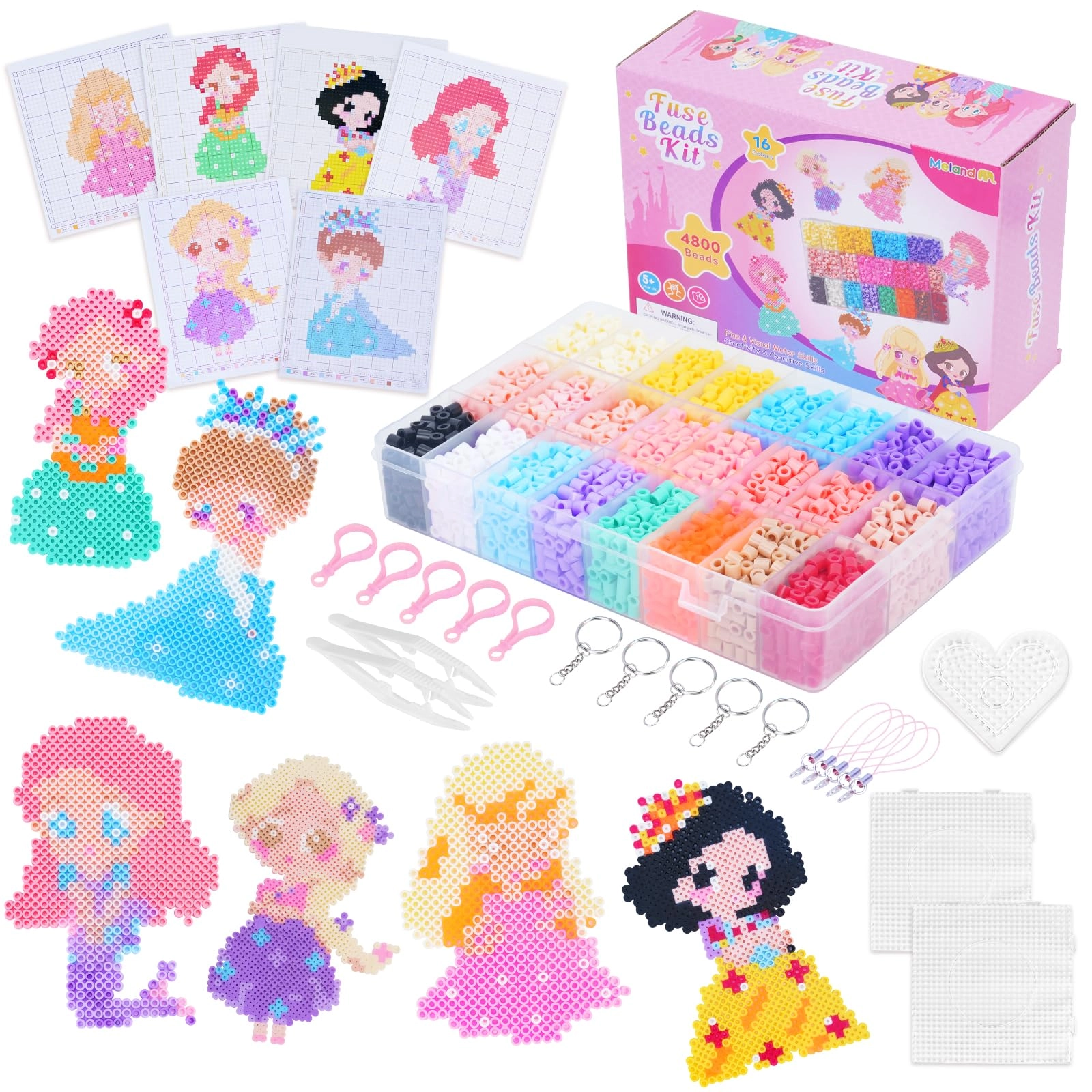 Meland princess fuse beads - 5+ years 4800 pcs