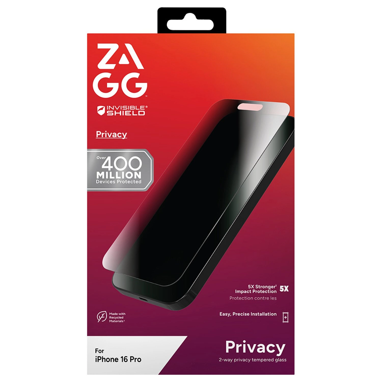 Privacy Tempered Glass Screen Protector for iPhone 16 Pro