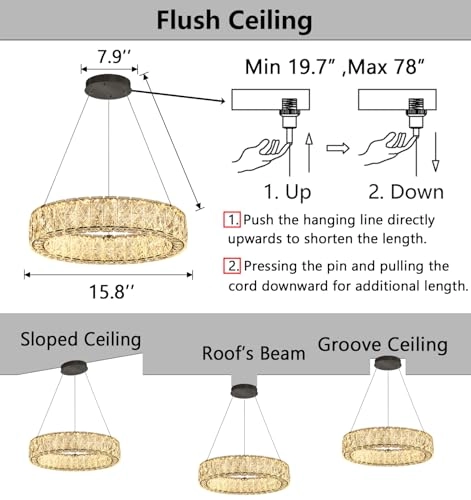 Crystal Ring Chandelier - Dimmable