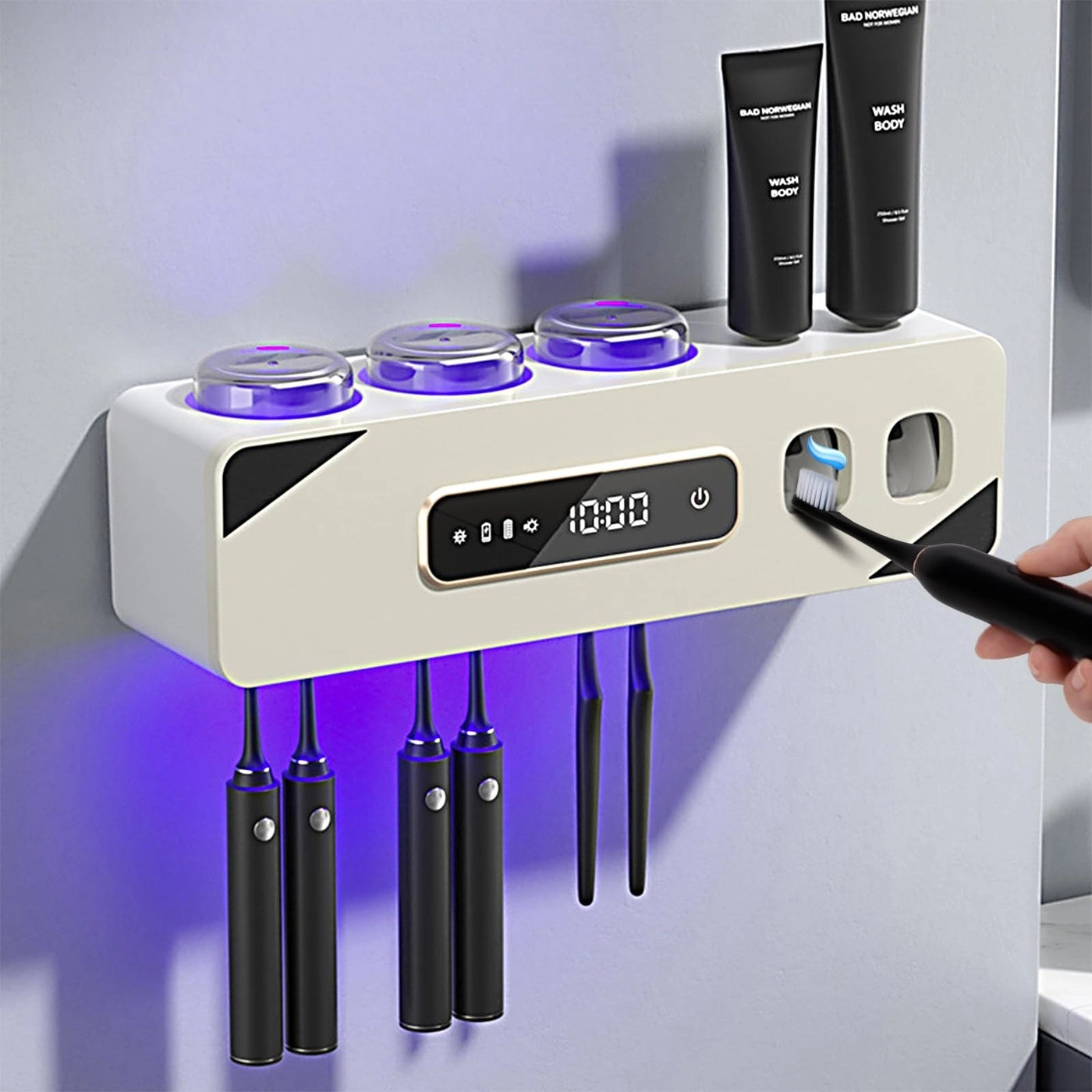 YSJ06 - wall-mounted 6 toothbrush slots