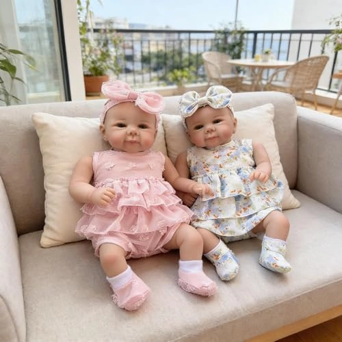 Reborn Baby Doll - Twins 20 inch Vinyl Girl Ages 3+