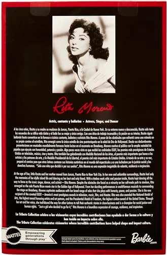 Rita Moreno Collectible Doll - Tribute Collection Black & Gold Gown Doll Stand