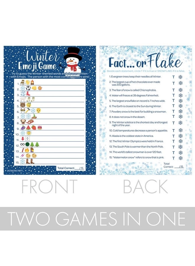 Winter Themed Emoji Picture Guessing Game + Fact Or Flake Winter Trivia