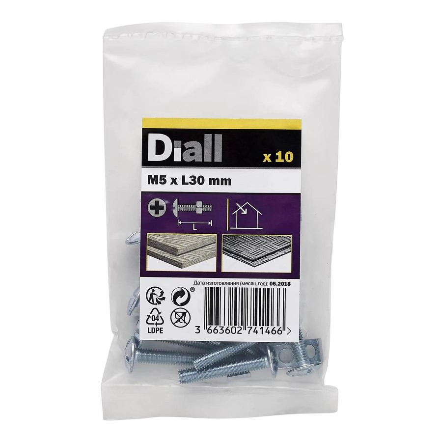 Diall Roofing Nut & Bolt - 30 mm M5 Pack