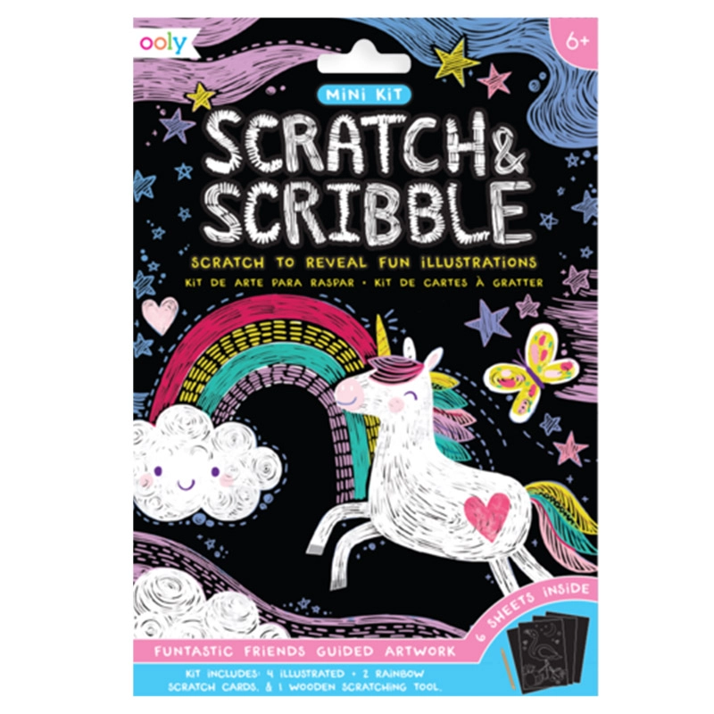 OOLY Mini Scratch & Scribble Art Kit - 7 pcs