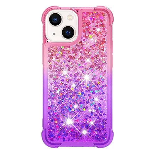Glitter Moving Quicksand Flowing Cover - TPU Silicone Bumper for iPhone 14