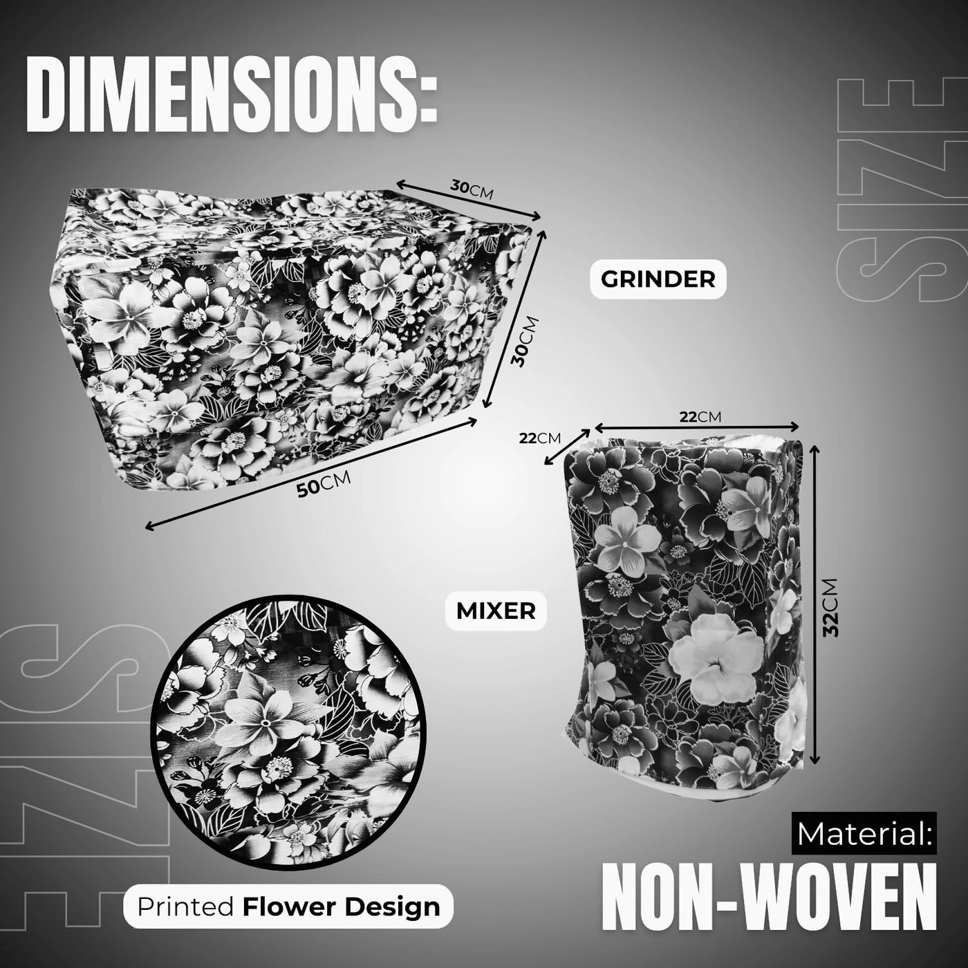 Mixer Grinders Cover - 1no Multicolor + Table top Wet Grinders Cover - 1no