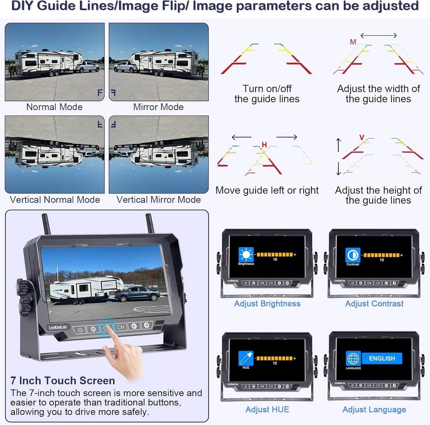 Dual RV Backup Camera System - Night vision wireless 1080P