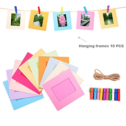 Mini Film Sticker Frame - 120pcs + Plastic Desk Frame - 10pcs + Hanging Frame - 20pcs + Microfiber Cleaning Cloth - 1pc