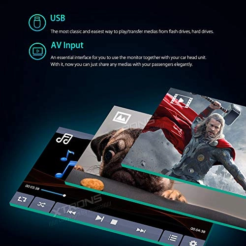 Car Overhead Roof Mounted Monitor - 11.6 Inches