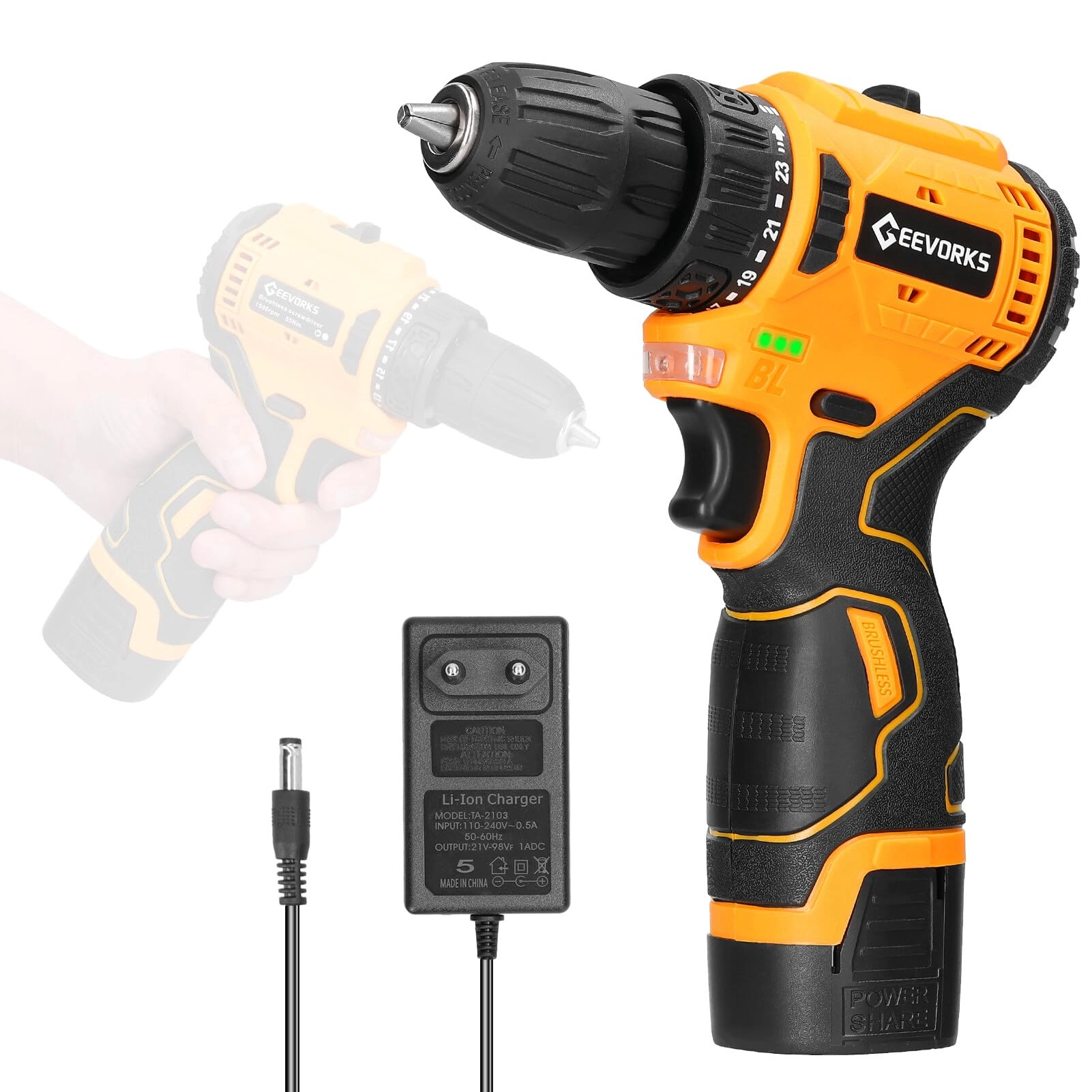 Cordless Driver Drill - 2000mAh