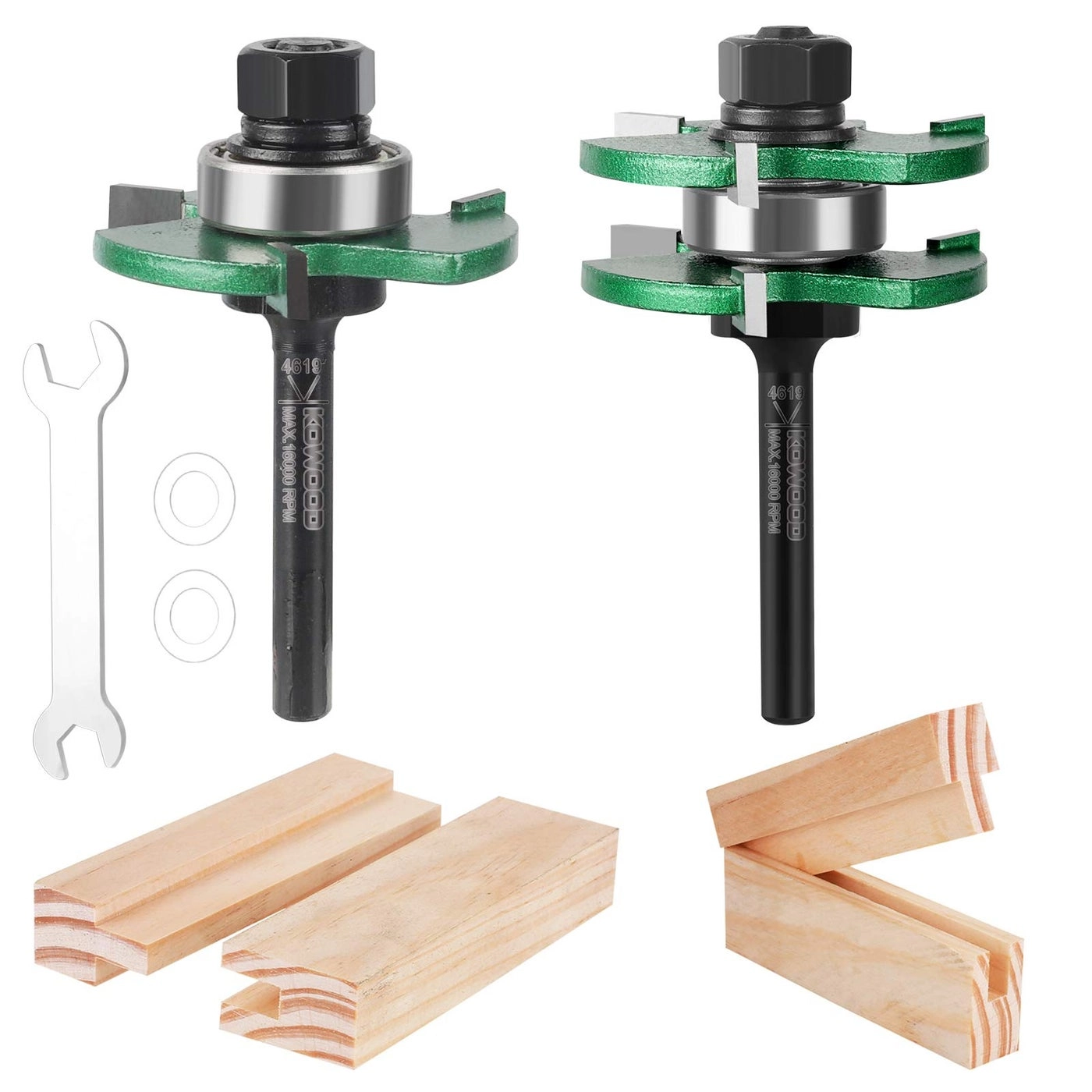 KOWOOD Pro Tongue and Groove Router Bit - 1/4 Inch 2 Pieces