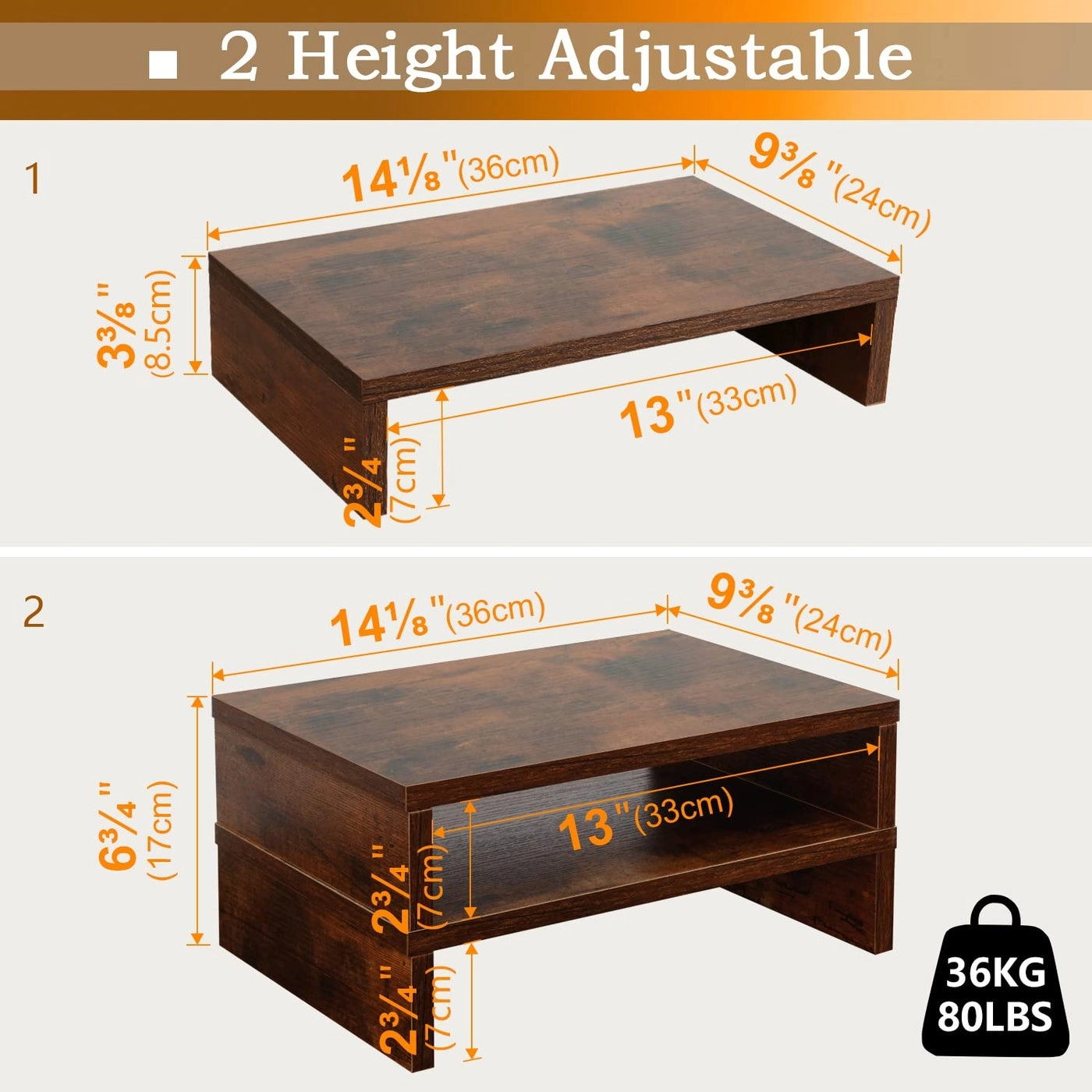 Adjustable Monitor Stand Riser Pack