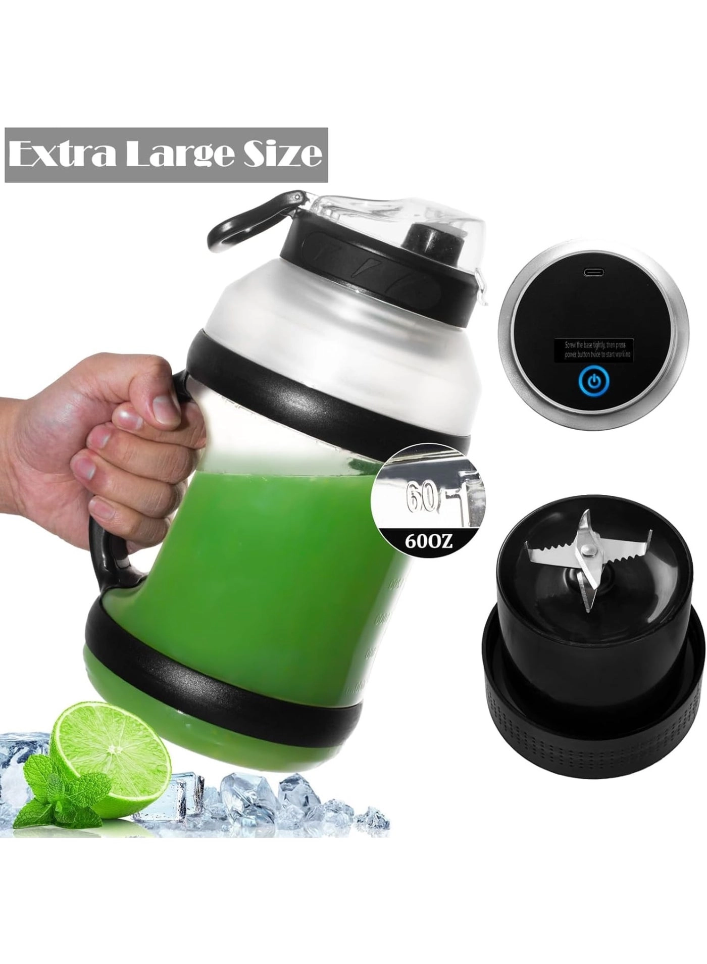 Portable Blender - 6 Blades USB Rechargeable