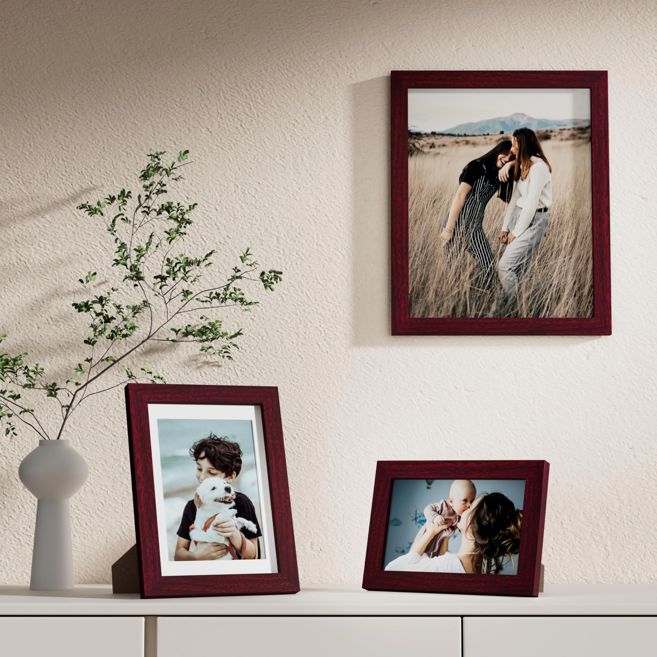 Picture Frames Set - 10 Pack Rustic Grey