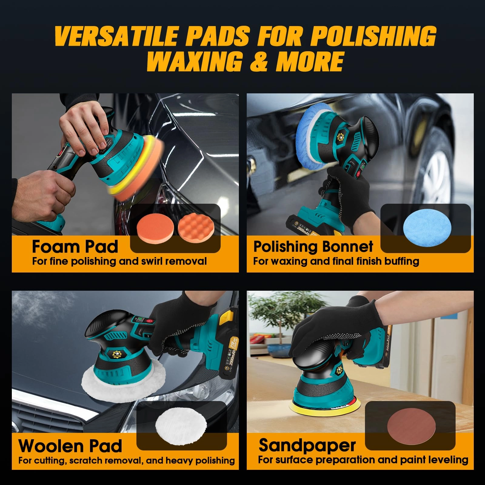 Cordless Car Buffer Polisher - 5'' 6''