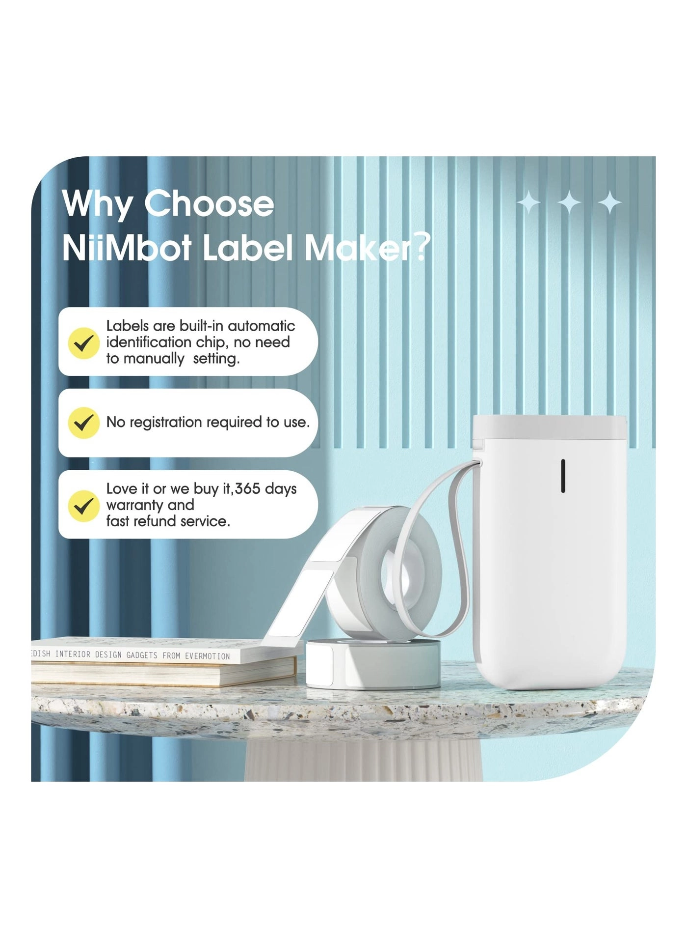 Mini label printer - Direct Thermal Printing 15mm