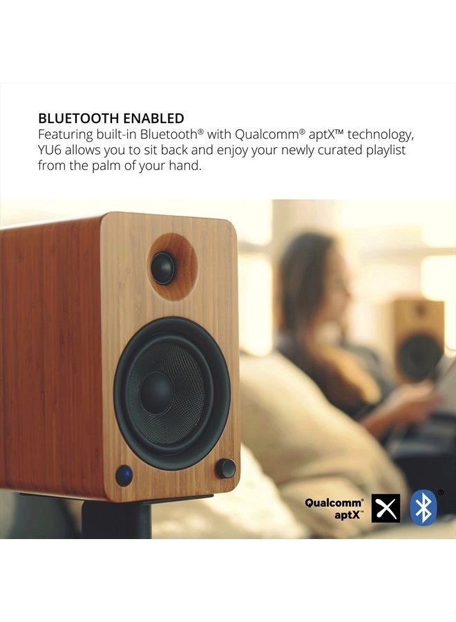 YU6MW - Powered Bookshelf Speakers Bluetooth Phono Preamp