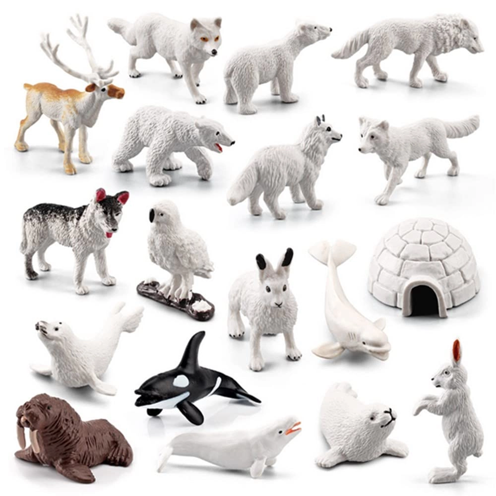 Arctic Animals Figurines Set - Arctic Animals 18Pcs