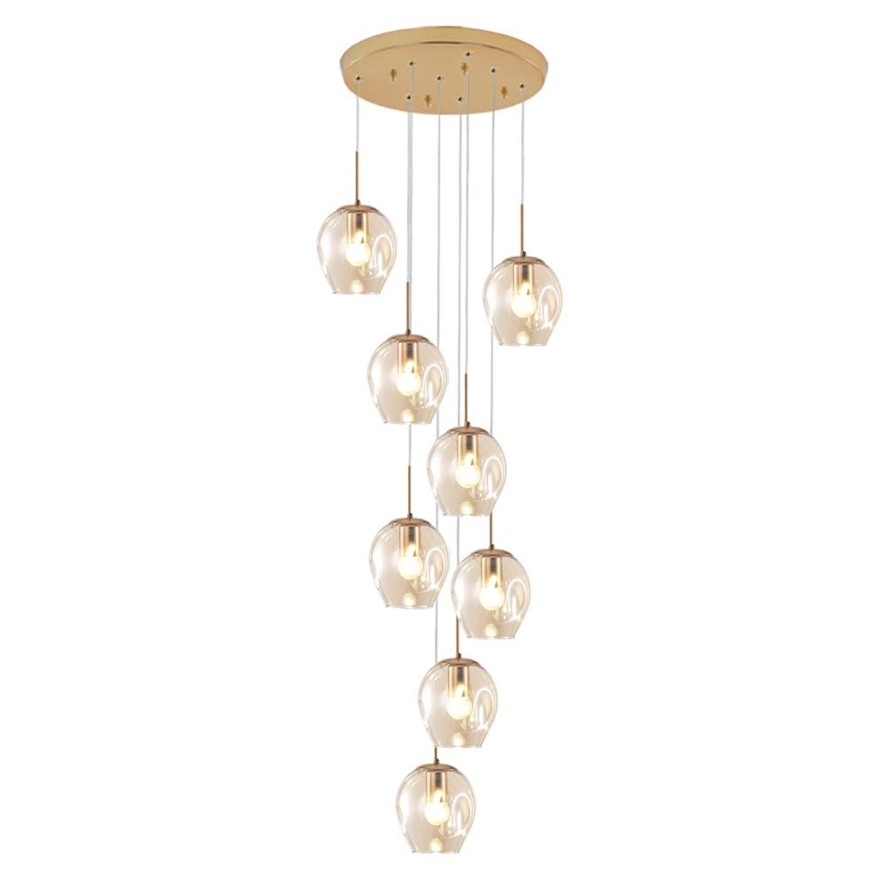 Glass Ball Chandelier - E27 Milky White
