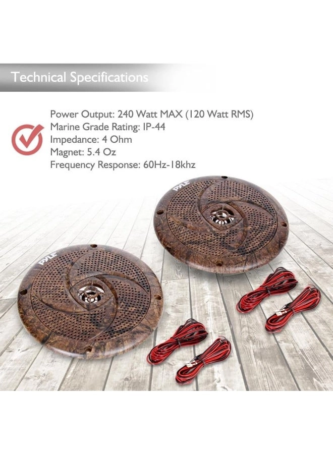 Low-Profile Waterproof Marine Speakers - 6.5 Inch 240W