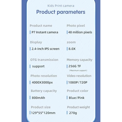 Kids Instantly Print Camera