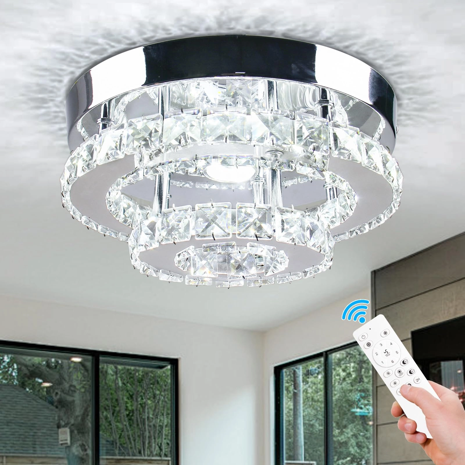 Jiazhong Lighting Fixtures Adjustable Crystal LED Light Chandelier