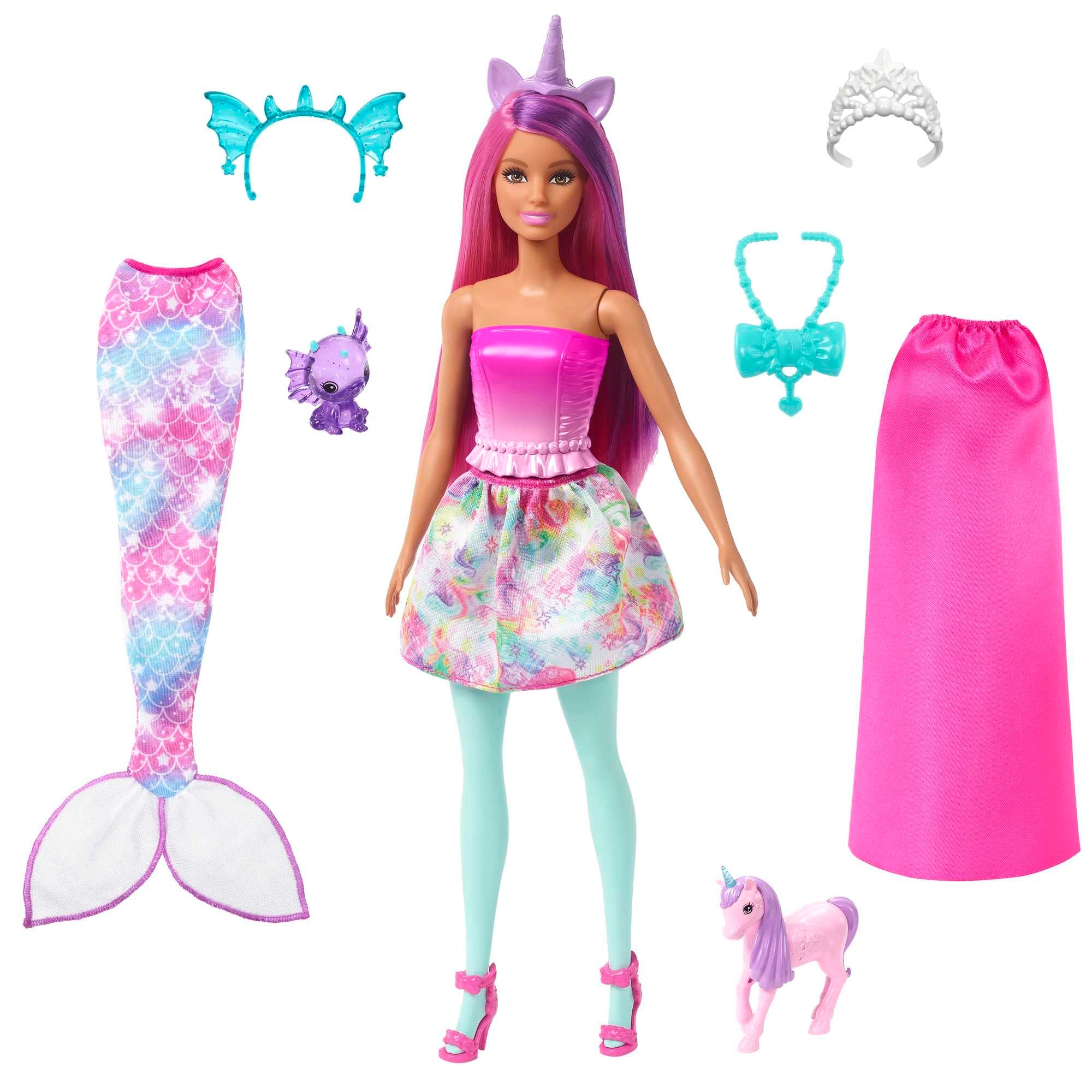 Mattel Barbie Dreamtopia Dress-Up Doll + Fantasy Pets
