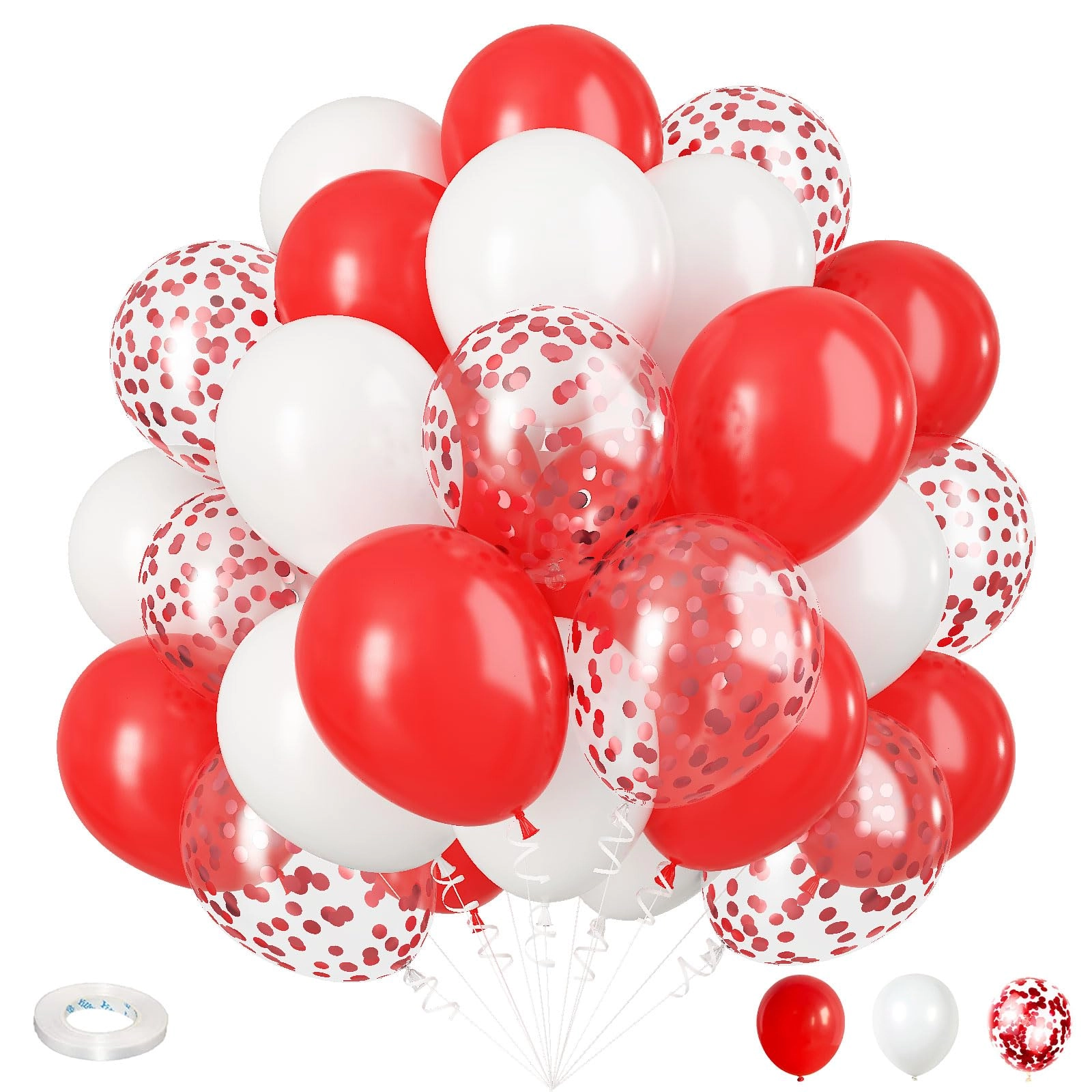 isndare Red White Balloons Set - 35 Pieces Birthday