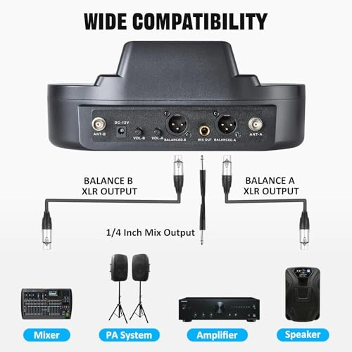 Rechargeable Handheld Wireless Microphone System - 2 Microphones UHF