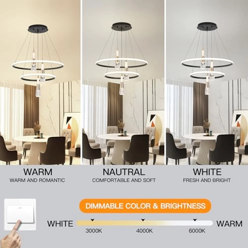 Modern LED Bedroom Chandelier - up to 100 cm