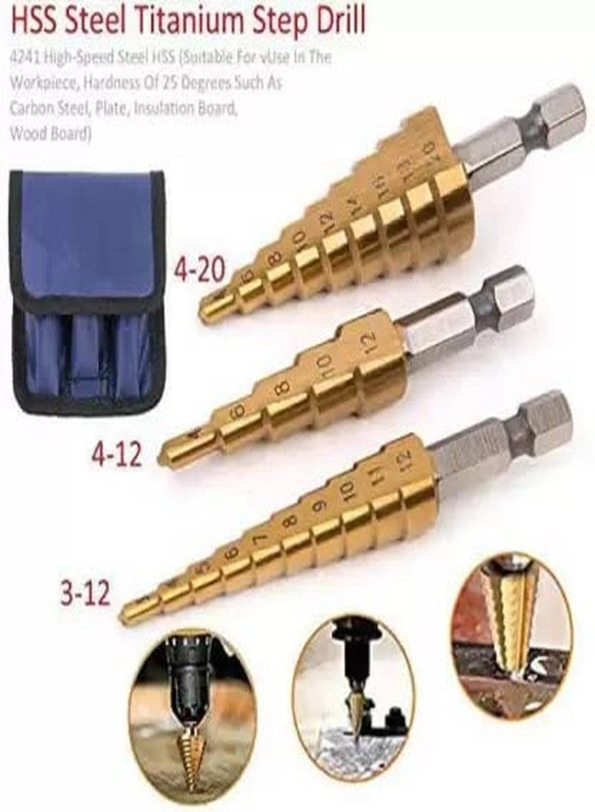 Step Drill Bit - HSS Titanium 3Pcs 25mm