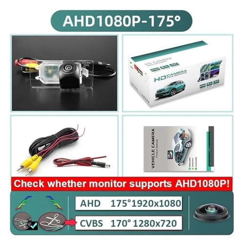 Wide View Vehicle Back up Camera - Night Vision Wire 1920x1080P