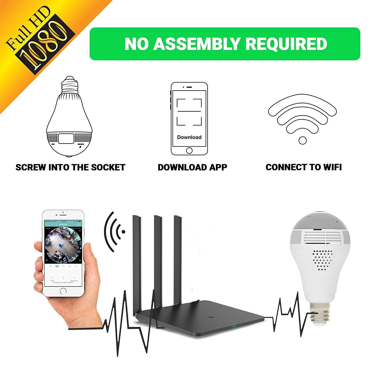 WiFi Smart Panoramic Camera 1088 X 1080