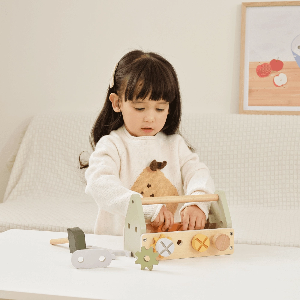 Wooden Tool Box Set - Suitable for 3 years and above 13 wooden components