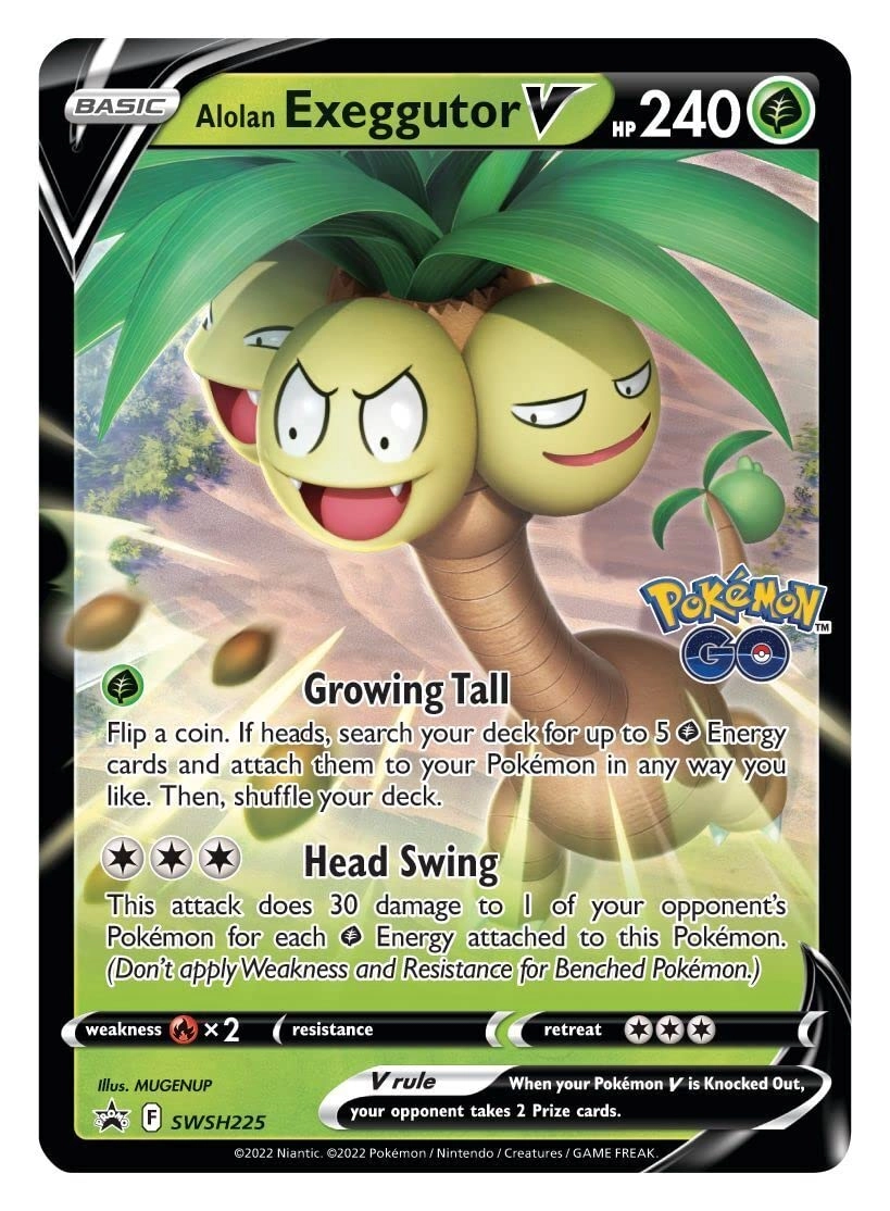 Pokémon Pokemon Alolan Exeggutor V SWSH225 - English + Toploader