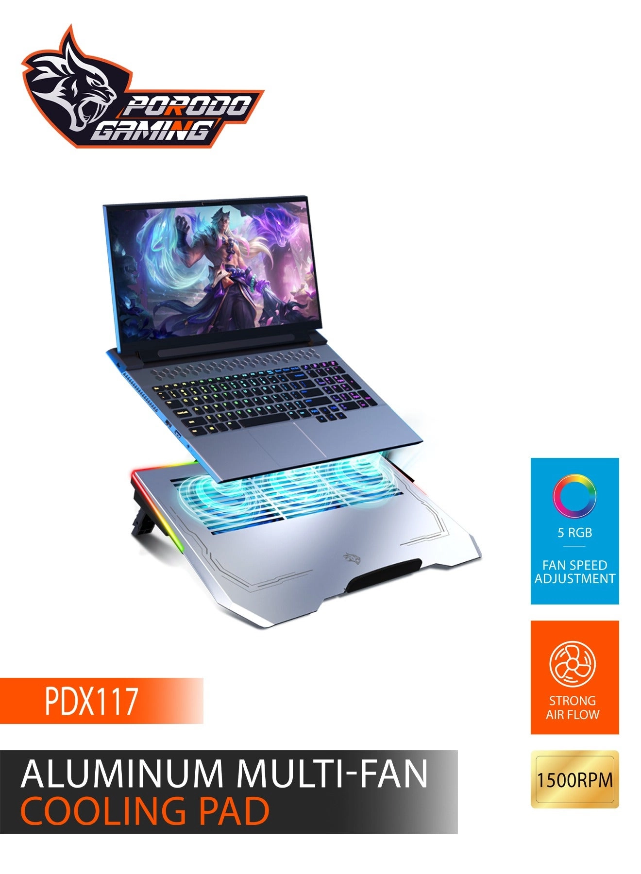 PDX117 - five RGB fans 17"