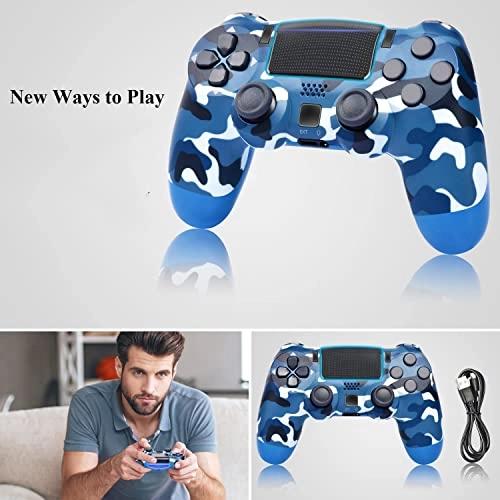 Wireless Game Controller - Camo Blue PS4