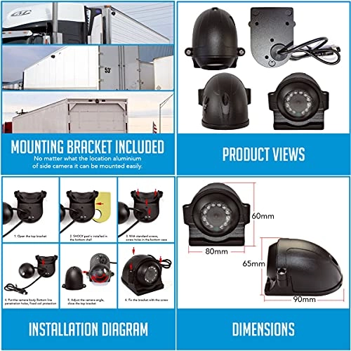 120°Wide Angle HD Backup Camera - Night vision 4-pin 480 TV lines