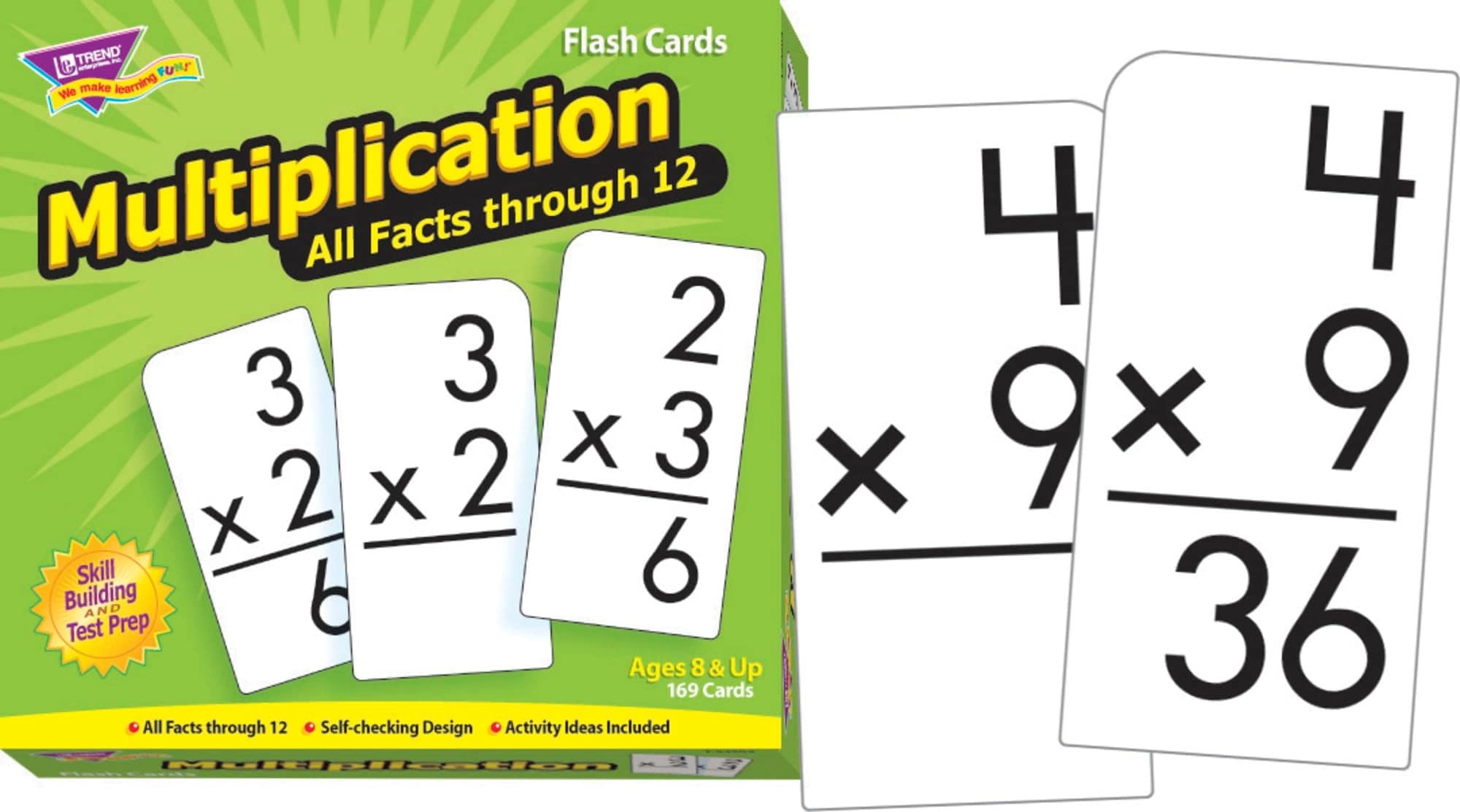 Trend Enterprises Multiplication All Facts Through 12 Skill Drill Flash Cards - 8 and Up 156 pieces