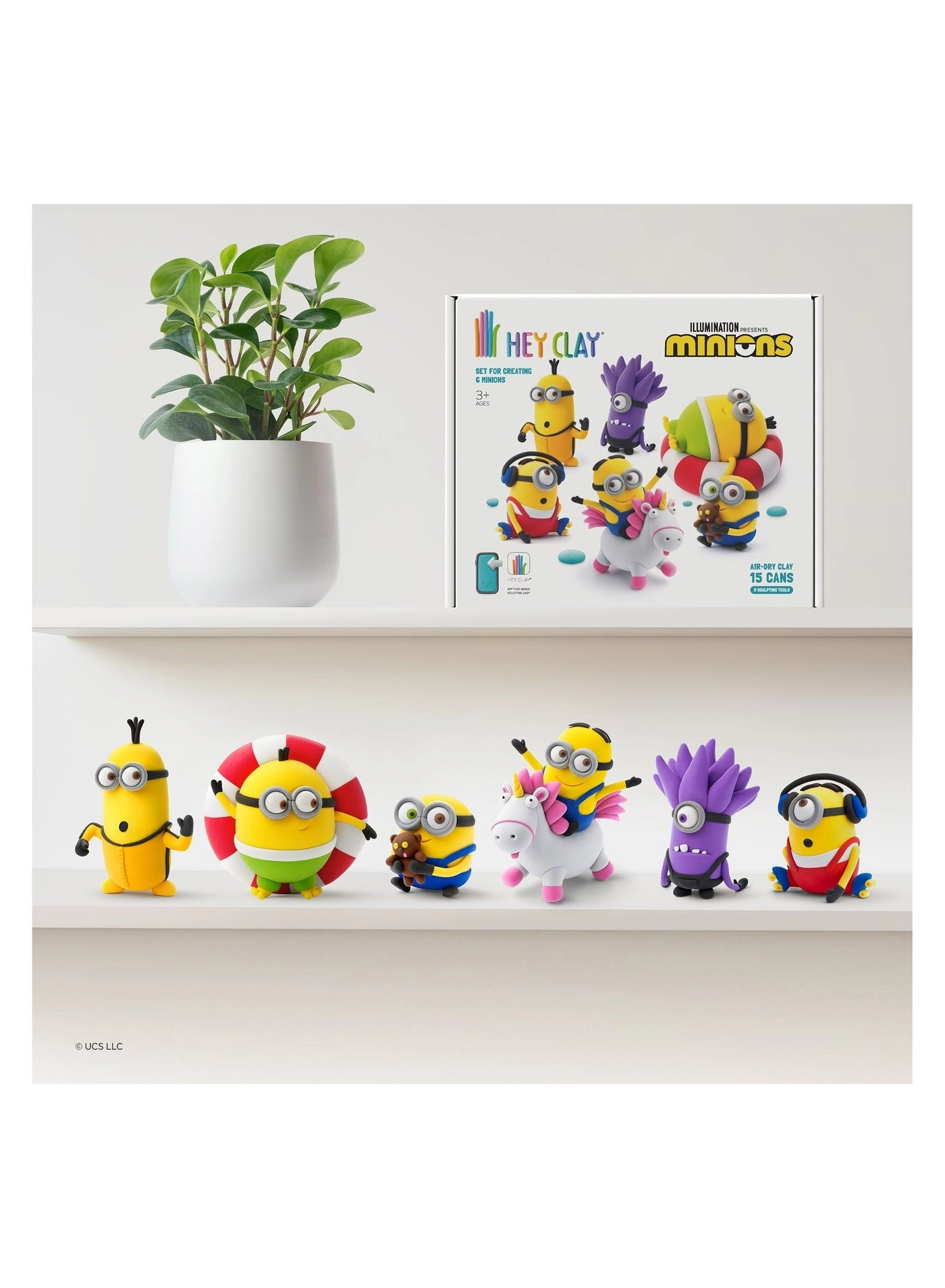 MINIONS Colourful modelling air-dry clay - 3+ years 15 pcs