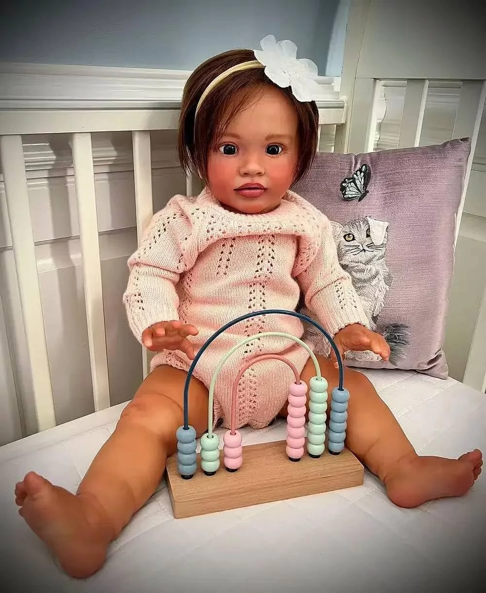 Pippa Reborn Baby Doll - 26 inch Cotton Vinyl Hand-rooted Curly Hair Ages 3+