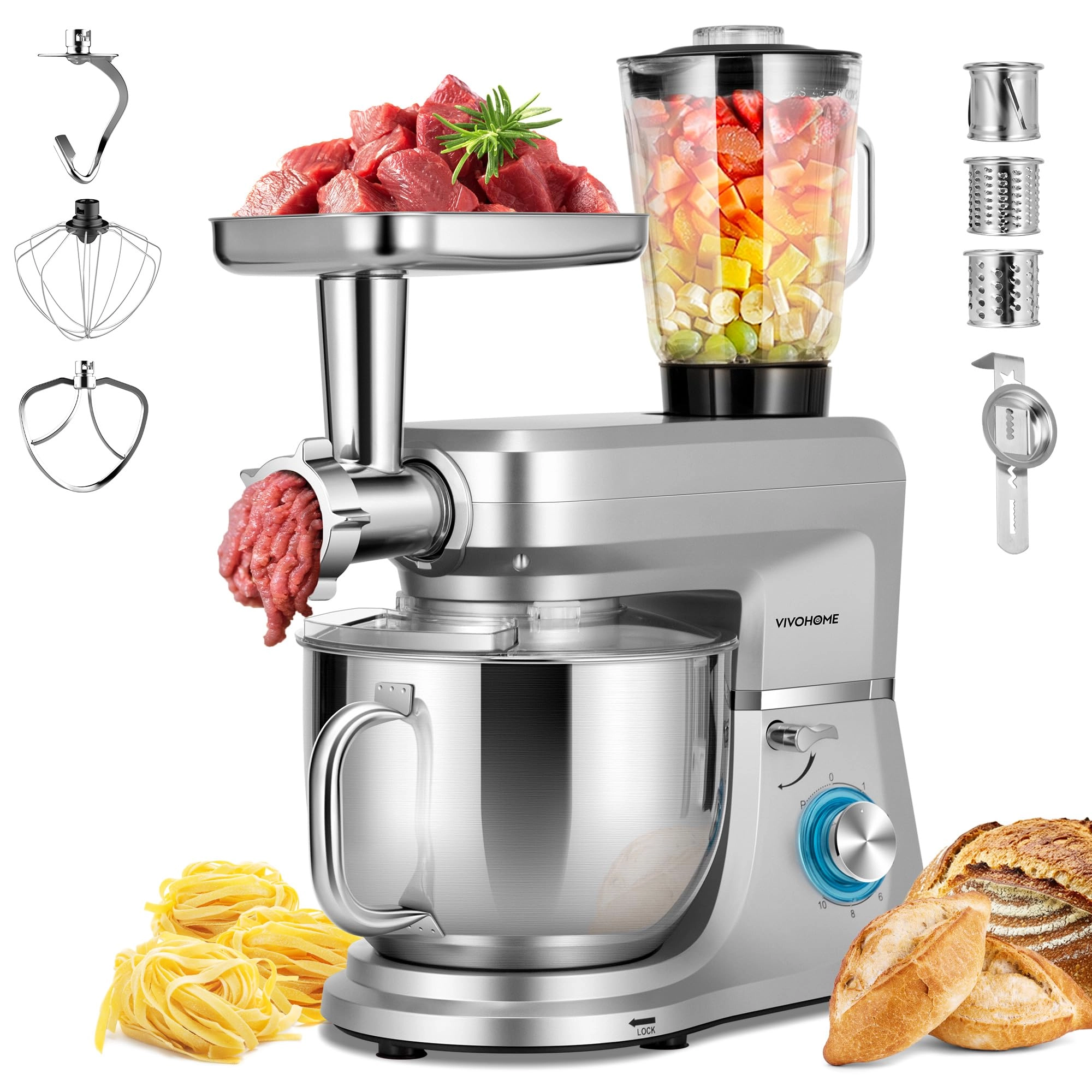 VIVOHOME Stand Mixer - 8.5 Quarts 660 watts